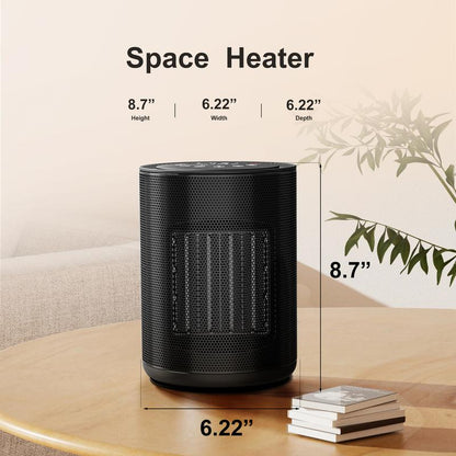 【Fall Deals for You】Space Heater, 1500W PTC Portable Ceramic Space Heater with Fan,Heater with Digital Thermostat & Remote(40-86°F), 24H Timer, 5 Modes, ECO Mode, Overheat and Tip-Over Protection, Fast Heating for Bedroom, Office, and Home Indoor Use