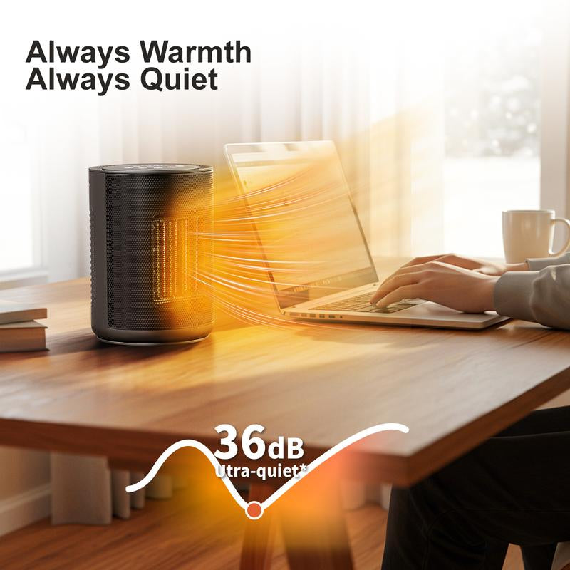 【Fall Deals for You】Space Heater, 1500W PTC Portable Ceramic Space Heater with Fan,Heater with Digital Thermostat & Remote(40-86°F), 24H Timer, 5 Modes, ECO Mode, Overheat and Tip-Over Protection, Fast Heating for Bedroom, Office, and Home Indoor Use