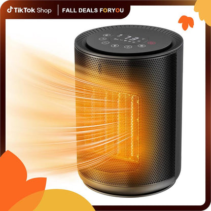 【Fall Deals for You】Space Heater, 1500W PTC Portable Ceramic Space Heater with Fan,Heater with Digital Thermostat & Remote(40-86°F), 24H Timer, 5 Modes, ECO Mode, Overheat and Tip-Over Protection, Fast Heating for Bedroom, Office, and Home Indoor Use