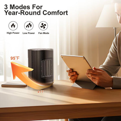 【Fall Deals for You】Space Heater, 1500W PTC Portable Ceramic Space Heater with Fan,Heater with Digital Thermostat & Remote(40-86°F), 24H Timer, 5 Modes, ECO Mode, Overheat and Tip-Over Protection, Fast Heating for Bedroom, Office, and Home Indoor Use