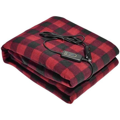 3-Heat Remote 12-Volt Plug in Heated Electric Blanket (Grey)