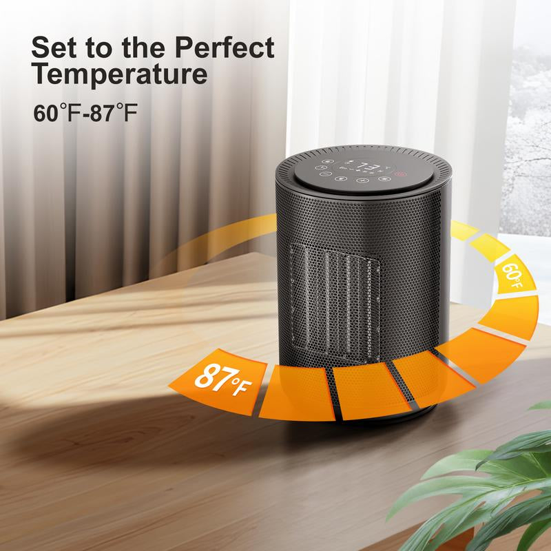 【Fall Deals for You】Space Heater, 1500W PTC Portable Ceramic Space Heater with Fan,Heater with Digital Thermostat & Remote(40-86°F), 24H Timer, 5 Modes, ECO Mode, Overheat and Tip-Over Protection, Fast Heating for Bedroom, Office, and Home Indoor Use