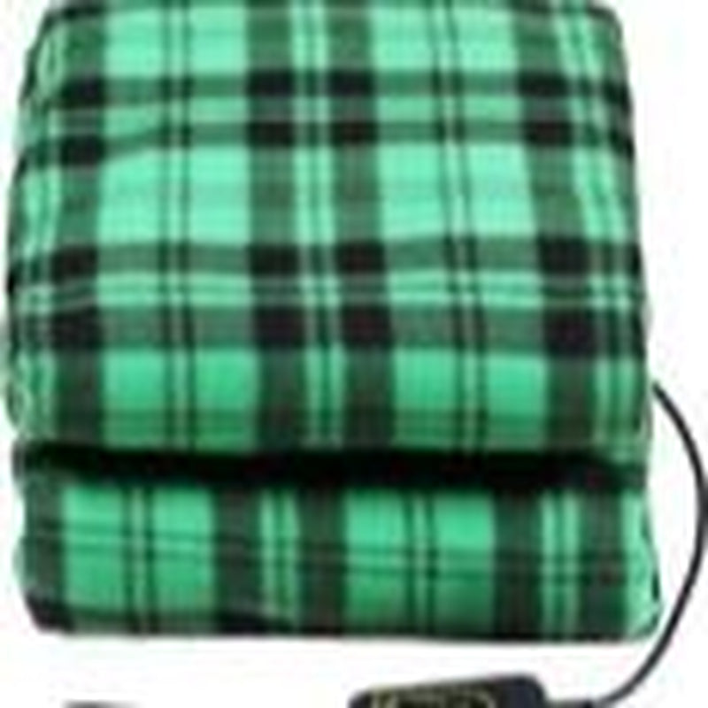 3-Heat Remote 12-Volt Plug in Heated Electric Blanket (Grey)