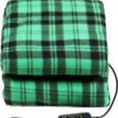 3-Heat Remote 12-Volt Plug in Heated Electric Blanket (Grey)