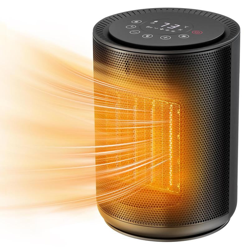 【Fall Deals for You】Space Heater, 1500W PTC Portable Ceramic Space Heater with Fan,Heater with Digital Thermostat & Remote(40-86°F), 24H Timer, 5 Modes, ECO Mode, Overheat and Tip-Over Protection, Fast Heating for Bedroom, Office, and Home Indoor Use