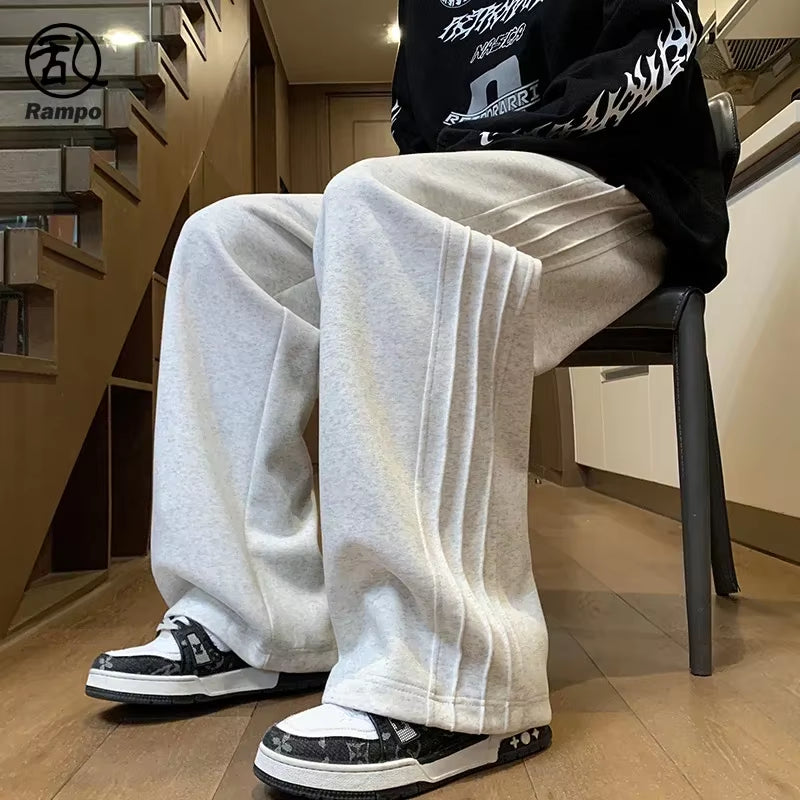 Summer Loose Casual Men'S Sweatpants New American Retro Ey Wide Leg Pants Teenage Drape Sports Long Trousers