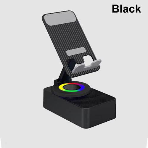 3-In-1 Cell Mobile Phone Holder Stand Bracket+Audio Power Bank+Wireless Bluetooth Speaker Adjustable Foldable Rotating Desktop L