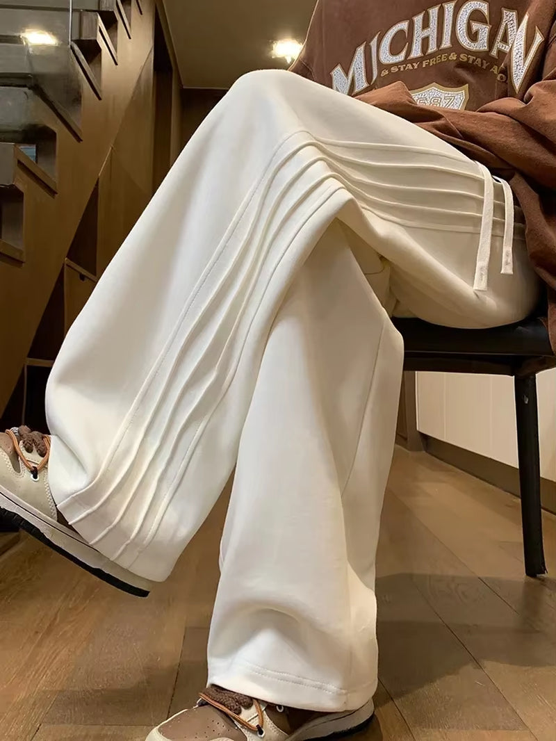 Summer Loose Casual Men'S Sweatpants New American Retro Ey Wide Leg Pants Teenage Drape Sports Long Trousers