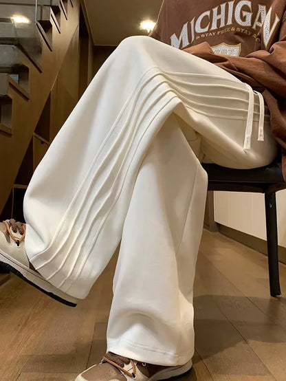 Summer Loose Casual Men'S Sweatpants New American Retro Ey Wide Leg Pants Teenage Drape Sports Long Trousers