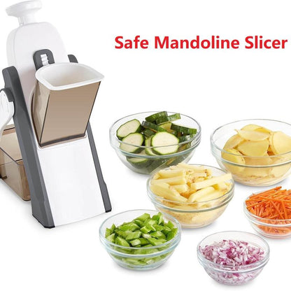 Safe Slice Mandoline for Vegetables, Meal Prep & More with 30+ Presets & Thickness Adjuster，Food Chopper, Mandoline Slicer for Kitchen, Meal Prep, Potato Slicer, Salad Chopper Tool