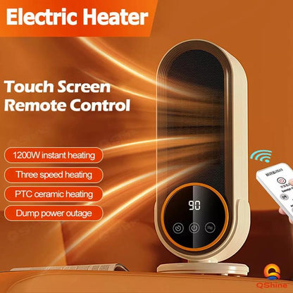 Mini Space Heater, 1200W Electric Ceramic Small Heater,Portable Heaters Fan,Mini Heater with Adjustable Thermostat, Home Dorm Office and Kitchen,Desktop Heater,Space Heater,Tip-Over Safety Switch,Power on Reminder