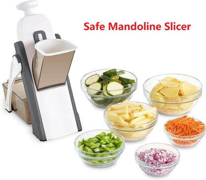 Safe Slice Mandoline for Vegetables, Meal Prep & More with 30+ Presets & Thickness Adjuster，Food Chopper, Mandoline Slicer for Kitchen, Meal Prep, Potato Slicer, Salad Chopper Tool