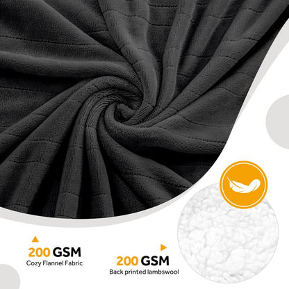 Warmrest Electric Blanket, Reversible Flannel and Lambswool Blanket, 6 Levels of Heating and 4H Auto Off, Overheat Protection, Machine Washable