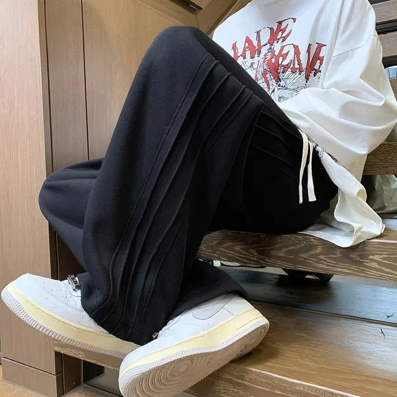 Summer Loose Casual Men'S Sweatpants New American Retro Ey Wide Leg Pants Teenage Drape Sports Long Trousers