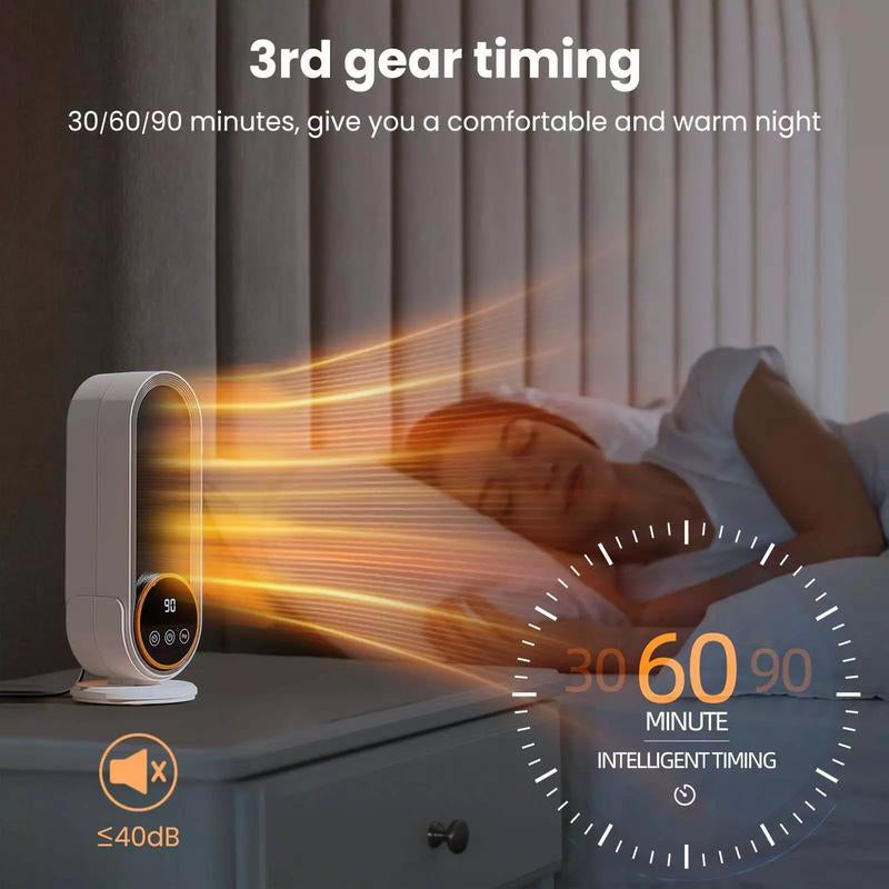 Mini Space Heater, 1200W Electric Ceramic Small Heater,Portable Heaters Fan,Mini Heater with Adjustable Thermostat, Home Dorm Office and Kitchen,Desktop Heater,Space Heater,Tip-Over Safety Switch,Power on Reminder